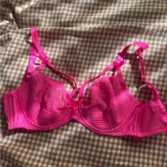 Dita Von Teese Hot Pink Madame X Balconette Underwire Bra 34DD - Picture 6 of 6